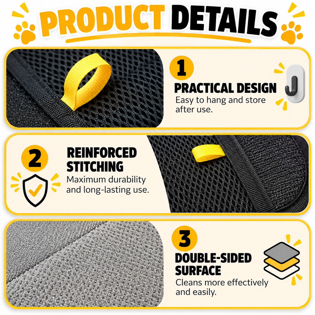 Reusable Pet Hair Remover Glove for Dogs & Cats